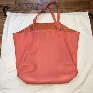 Celine horizontal Cabas lambskin leather tote bag